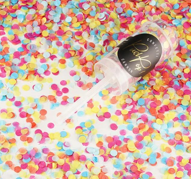 Actual product image Partydeco Confetti Cannon Push Pop Ø 8 mm, 1 piece, Multicolor