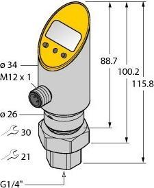 Actual product image Turck Rotatable pressure sensor with 2 transistor switching outputs pnp/npn ATEX