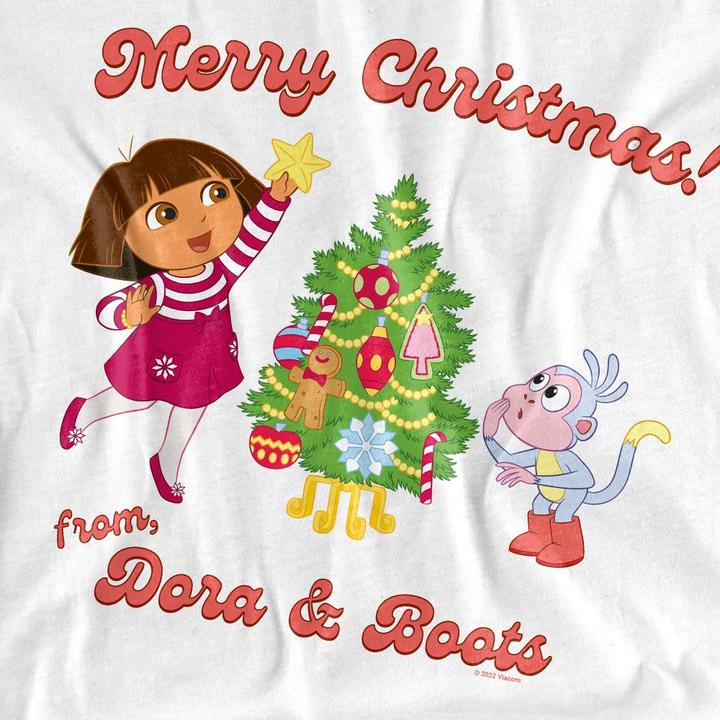Immagine prodotto Dora The Explorer Happy Holidays Maglietta Dora e Boots Adulto Unisex (S)