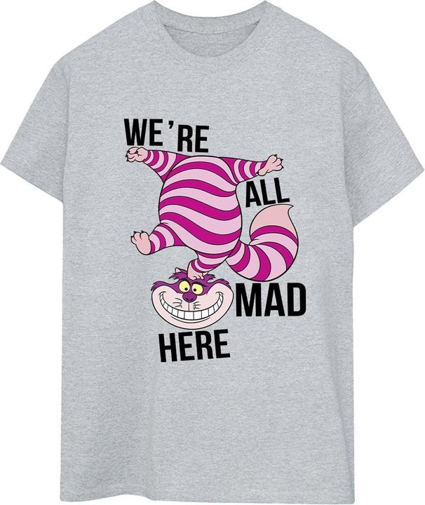 Actual product image Disney Womens/Ladies Alice In Wonderland All Mad Here Cotton Boyfriend T-Shirt (S)