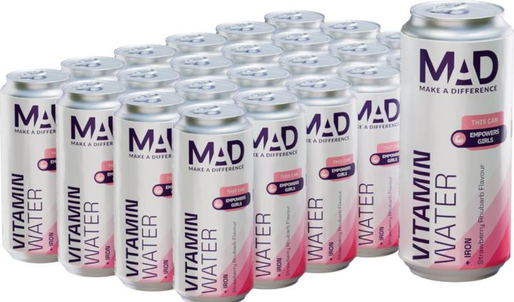 Nährwerte und Zutaten MAD IRONY Strawberry & Rhubarb Vitamin Water Kiste (24 x 33 cl)