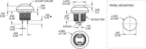 Immagine prodotto Velleman Mini pulsante rotondo in metallo con pulsante verde 1P Spst Off-(On)