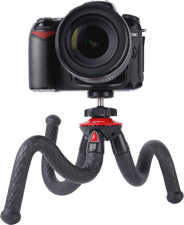 Actual product image Fotopro UFO 2 black/red tripod with phone & GoPro mount (Plastic)