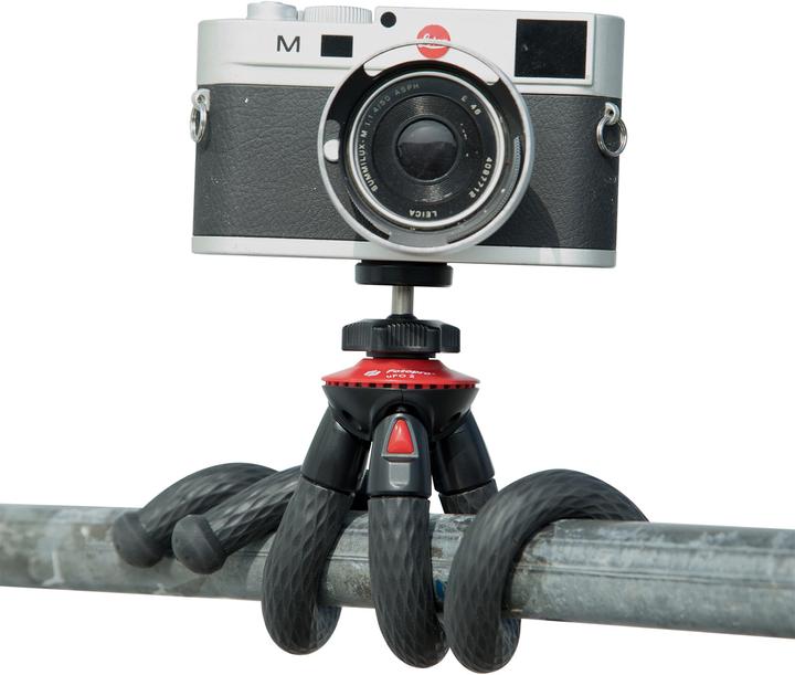Actual product image Fotopro UFO 2 black/red tripod with phone & GoPro mount (Plastic)