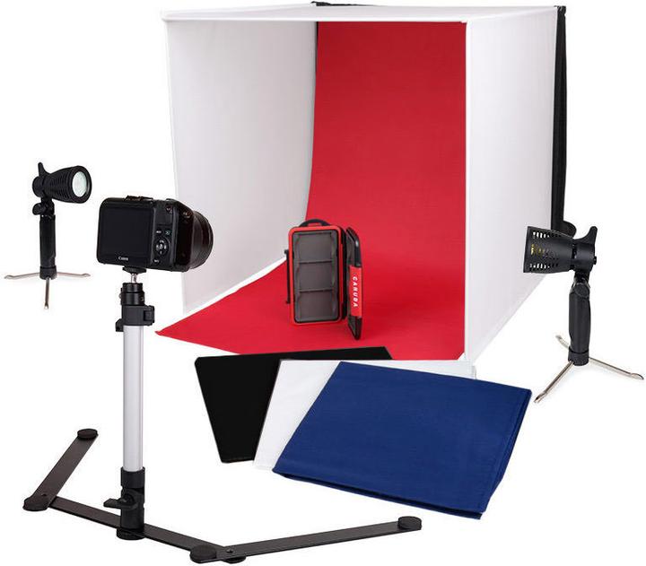 Caruba studio photo portable avec lampes LED séparées 60x60x60cm
