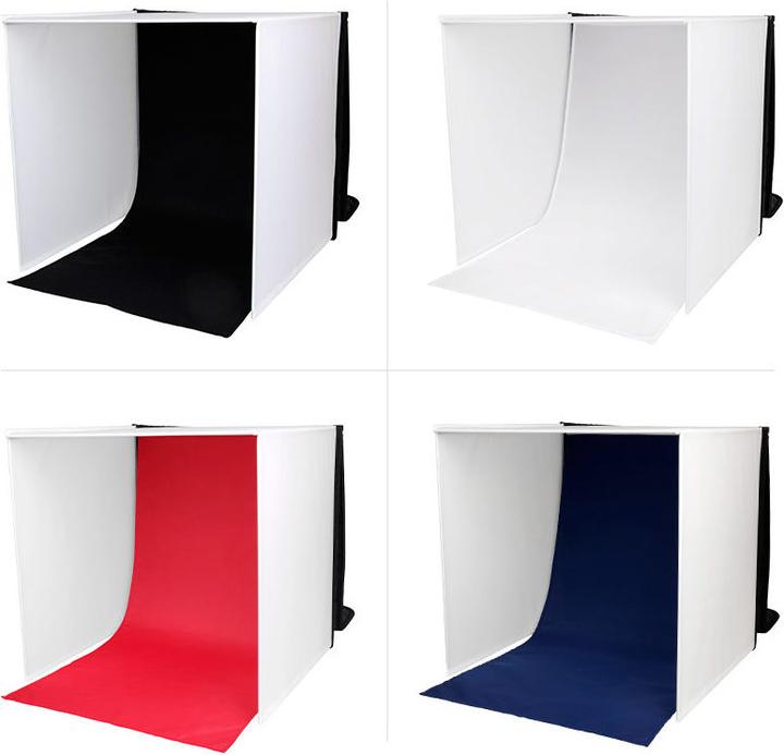 Produktbild Caruba tragbares Fotostudio mit separaten LED Lampen 60x60x60cm