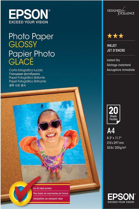 Epson Papier photo, brillant, 20 feuilles (200 g/m², A4, 20 x)