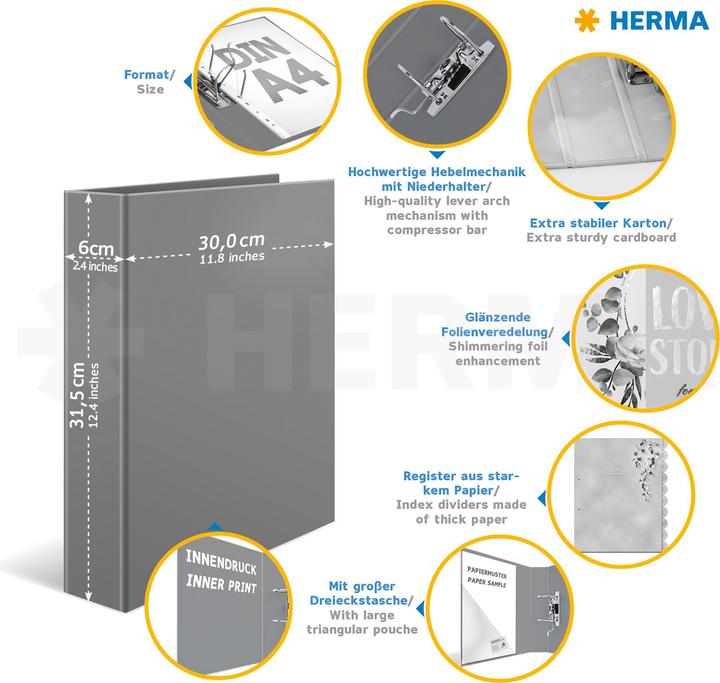 Actual product image HERMA Wedding folder A4 (A4, 60 mm, 1 Piece)