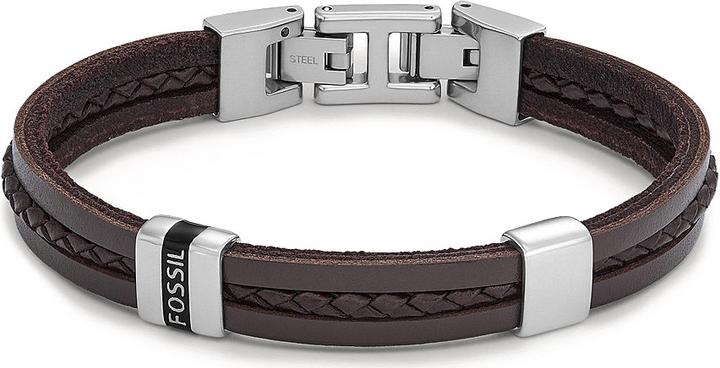 Fossil Jewelry Armband (21.30 cm, Edelstahl, Leder)