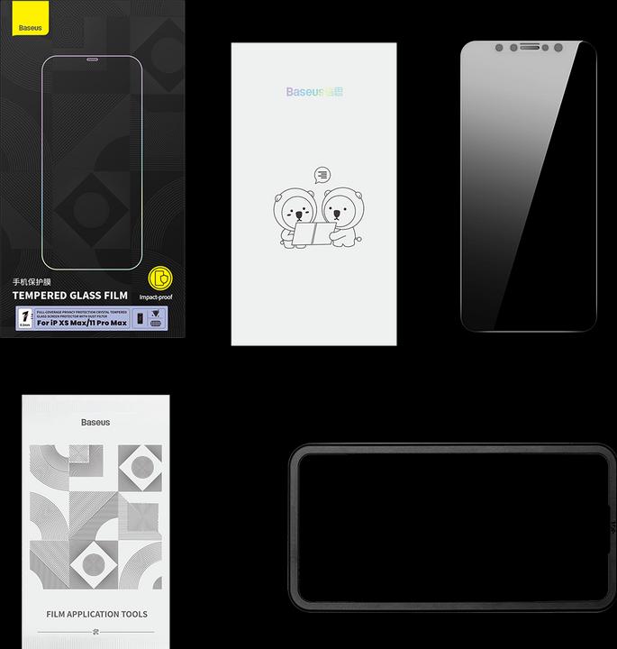 Image du produit Baseus 0.3mm Full-Coverage Privacy Protection Crystal Tempered Glass Screen Protector with Dust Filter for (1 pièce(s), Apple iPhone XS Max)