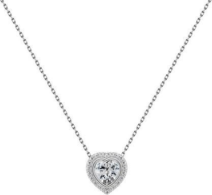 Actual product image Brilio Silver - Elegant Silver Necklace with Clear Zircons Heart NCL23W (Chain. Pendant)
