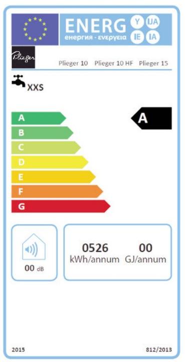 Energy Label Plieger Keukenboiler - Close-in - Koperen ketel - 10 litre - 2000 Watt