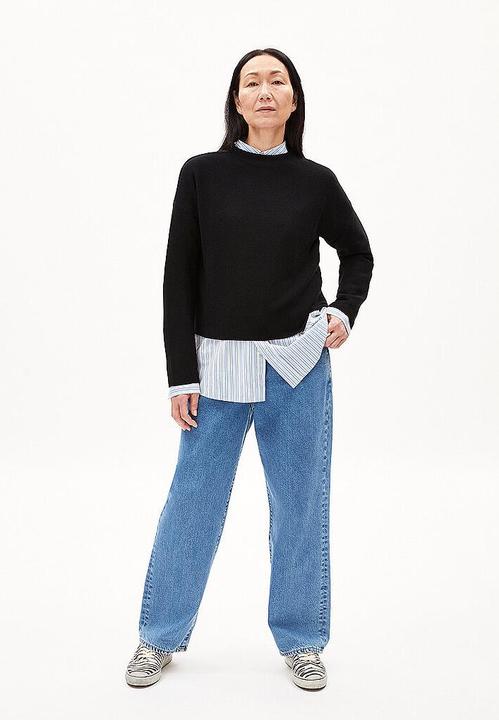 Actual product image Armedangels Long Sleeve Merinaa Pullover Left Left Black (L)