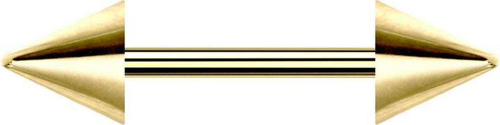 Star Piercing Micro Barbell vergoldet mit zwei Cones (Chirurgenstahl 316L, ohne Messing)