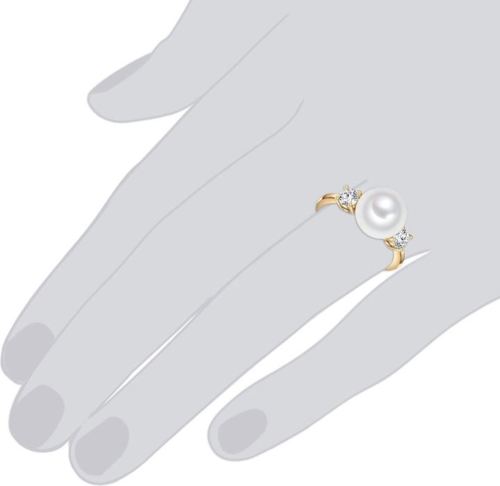 Produktbild Lulu & Jane Damen Messing Zirkonia Muschelkernperle gelbgold - 29629 (54)
