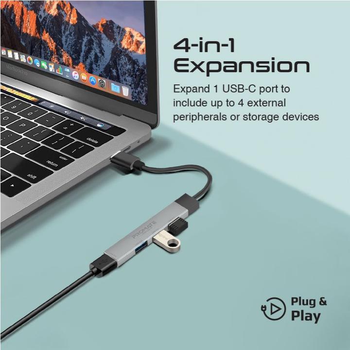 Produktbild ProMate LiteHub-4i 4 in 1 USB-C Hub (USB-C, USB-A, 4 Ports)