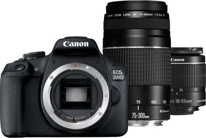 Productafbeelding Canon EOS 2000D Kit (75 - 300 mm, 24 Mpx, APS-C / DX)