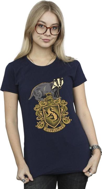 Actual product image Womens/Ladies Hufflepuff Sketch Crest Cotton T-Shirt (M)
