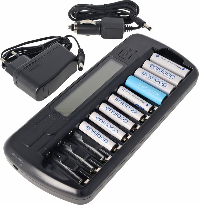 Produktbild Panasonic eneloop Standard HR-3UTGA 12 Stück AA Mignon Akkus, LCD-Ladegerät mit Display für 1-12 AA (12 Stk., AA, Ladegerät inkl. Akku)