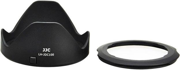 Actual product image JJC LH JDC100 zonnekap (Canon LH DC100 + Canon FA DC67B filter adapter ring)