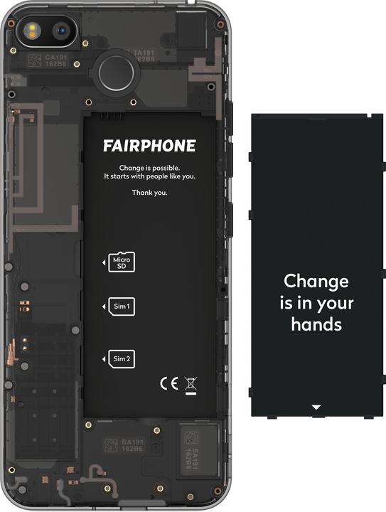 Produktbild Fairphone 3 (64 GB, Dark Translucent, 5.65", Dual SIM, 12 Mpx, 4G)