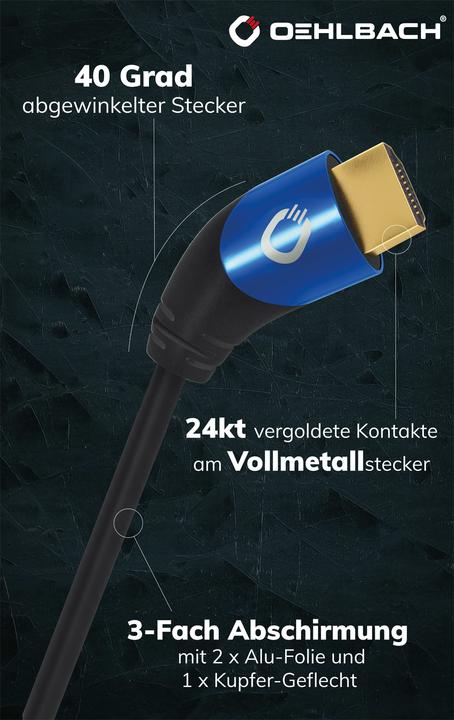 Immagine prodotto Oehlbach Cavo di collegamento HDMI AV (1x spina HDMI - 1x spina HDMI) 1,5 m Nero (1.50 m, HDMI)