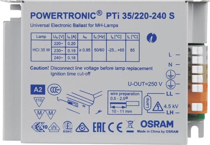 Produktbild Osram Hochdruckentladungslampe EVG 35 W 1 x 35 für Leuchteneinbau