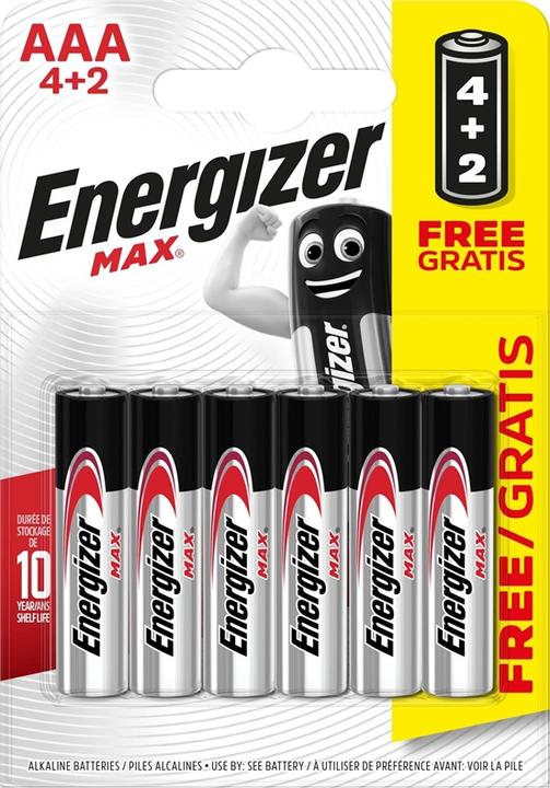Image du produit Energizer Pile Max 4+2 Micro (AAA) alcaline-manganèse 1.5 V 6 pcs. (6 pcs, AAA)