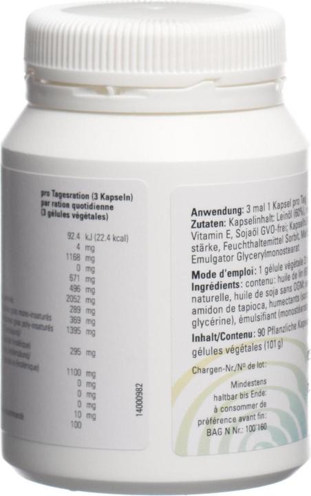 Valori nutrizionali e ingredienti Allsan Olio di lino (1 Pezzo/i, Pillole, 140 g)