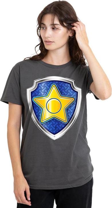 Actual product image Paw Patrol Unisex Adult Chase Badge T-Shirt (S)