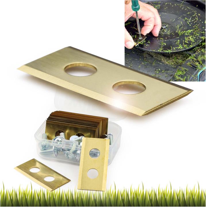 Image du produit Wiltec Lot 18 lames robot tondeuse Inox Titane 36x18mm Tonte gazon pelouse (Tondeuse automatique, Lawn mower blades + replacement blades garden machinery)