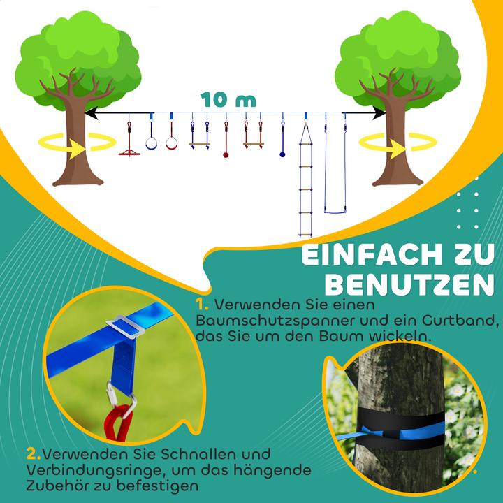Produktbild Aiyaplay Ninja Slackline-Set Polyester, Kunststoff Blau+Rot