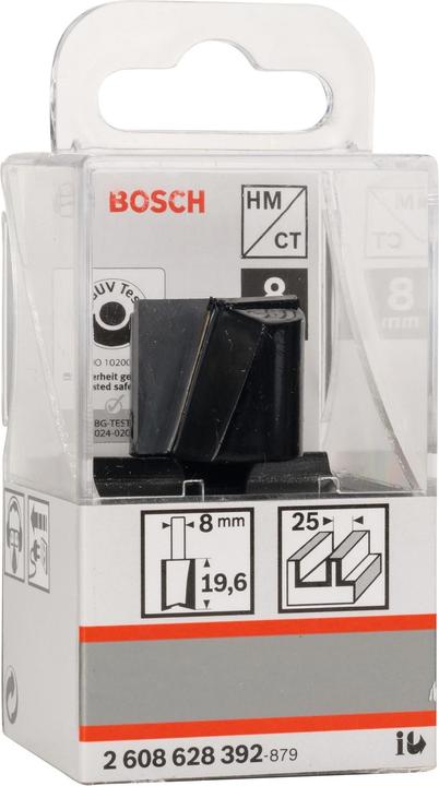 Actual product image Bosch Professional Zubehör Grooving cutter, 8 mm, D1 25 mm, L 19.6 mm, G 51 mm. For hand routers
