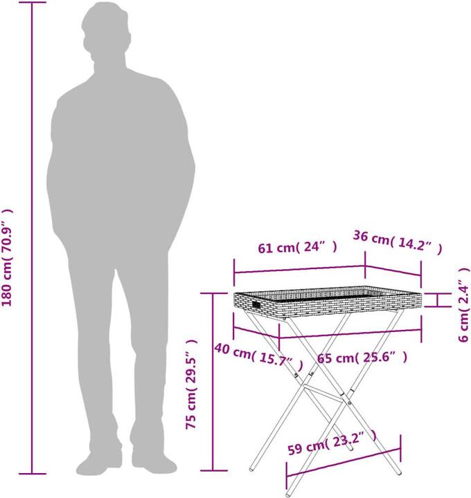 Actual product image VidaXL Folding tray table