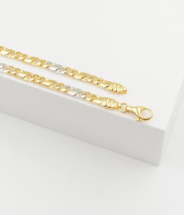 Produktbild Muau 8er-Kette (21 cm, 750, Weissgold, 18K Gelbgold)