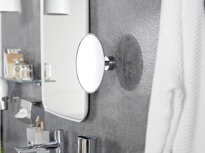 Productafbeelding tesa VISIOON make-upspiegel met 3x vergroting - Spiegel voor wandmontage zonder boren, zilver