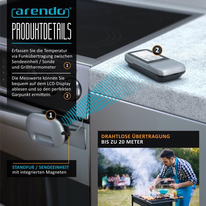 Image du produit Arendo Thermomètre à barbecue