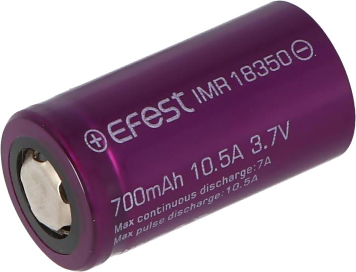Image du produit Efest Batterie Purple IMR18350 (plus pôle plat) (1 pcs, 18350, 700 mAh)