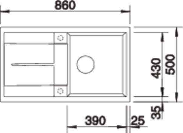 Produktbild Blanco Metra 5 S (Aufsatzspülbecken, 86 cm, 50 cm)