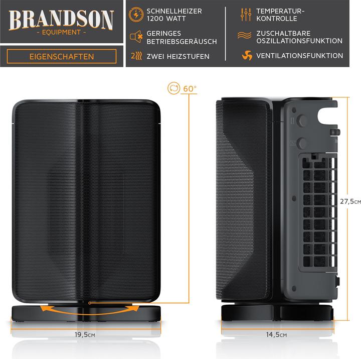 Produktbild Brandson Heizlüfter 1200 W (1500 W)