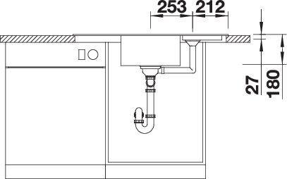 Productafbeelding Blanco Zia 9 E (Aanrecht, 93 cm, 51 cm)