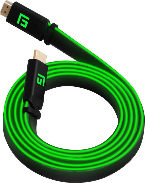 Actual product image Floating Grip HDMI Cable High Speed 8K/60Hz LED 1.5m green (1.50 m, HDMI)