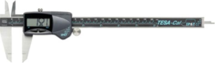 Actual product image Tesa CAL Digital Caliper IP 67 Measuring range 0-200 mm Drive wheel angular (5 cm)
