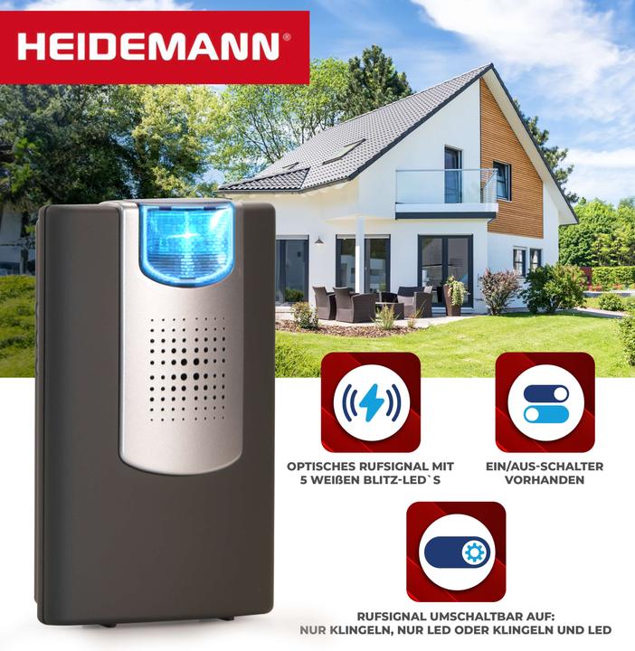 Produktbild Heidemann Funkgong Set HX Action (Kabellose Klingelerweiterung) (Kabellos)