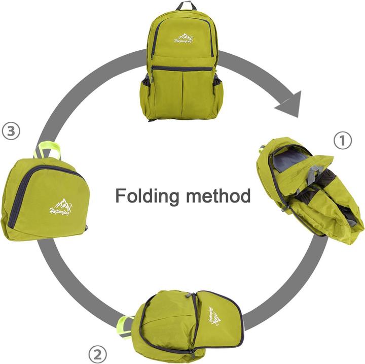Produktbild Intirilife Faltbarer Rucksack in Limette (36 l)