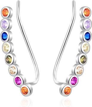 Produktbild Agato - Long silver earrings with colored zircons AGT-E027VC