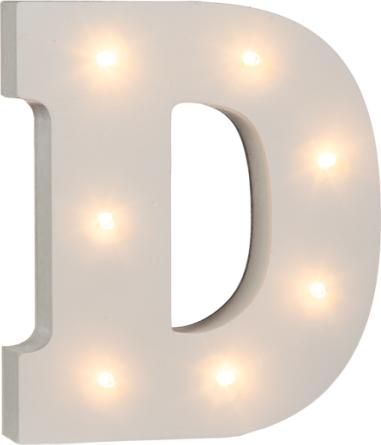 Produktbild Ootb Beleuchteter Holz-Buchstabe D, mit 7 LED, ca. 16 cm