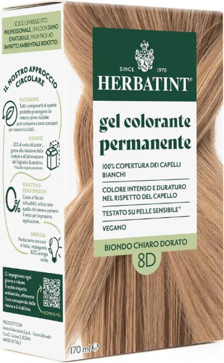 Produktbild Herbatint Haarfärbegel 8D Helles Goldblond Flasche 170 ml (8D Helles Goldblond)