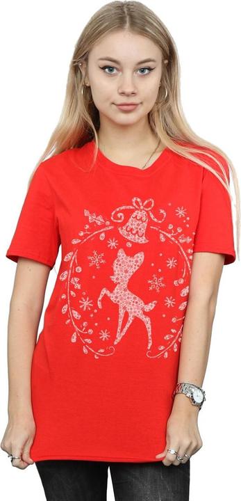 Immagine prodotto Disney Bambi Christmas Wreath Maglietta Ampia Donna (3XL)