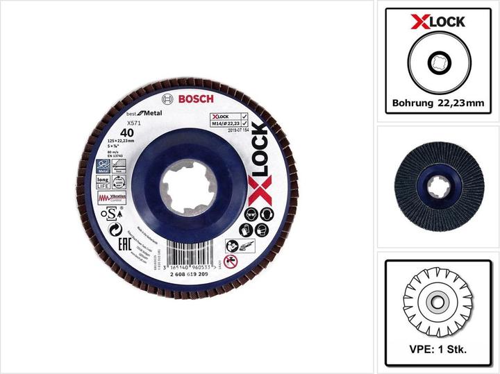 Actual product image Bosch Professional Zubehör PRO X571 X-Lock flap disc, 125 mm, G40 (40)